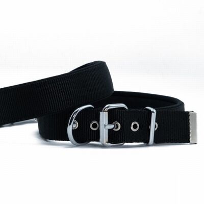 Doggie Comfort Woven Dog Collar Black 2.5x50 cm