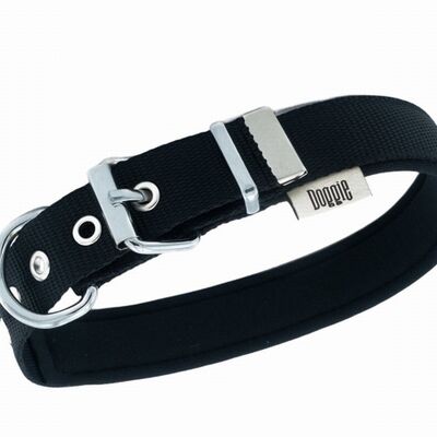 Doggie Comfort Woven Dog Collar Black 2.5x50 cm