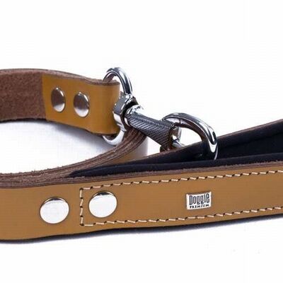Doggie Comfort Classic Leather Dog Leash Camel 2.5x120 cm