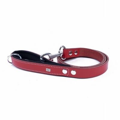Doggie Comfort Classic Red Leather Dog Leash 2.5x120 cm