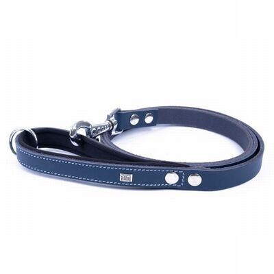 Doggie Comfort Classic Leather Dog Leash Royal Blue 140 cm