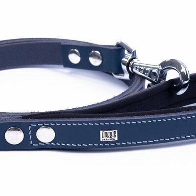 Doggie Comfort Classic Leather Dog Leash Royal Blue 140 cm