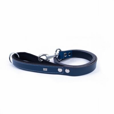 Doggie Classic Leather Dog Leash Royal Blue 3x100 cm