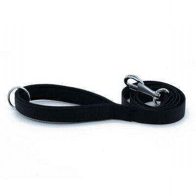 Doggie Comfort Classic Woven Dog Leash Black 2.5x120 cm