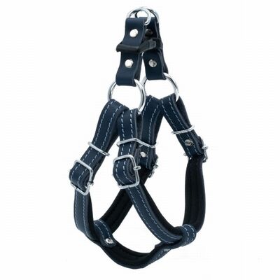 Doggie Ronin Leather Dog Harness Royal Blue 1.5x45 cm