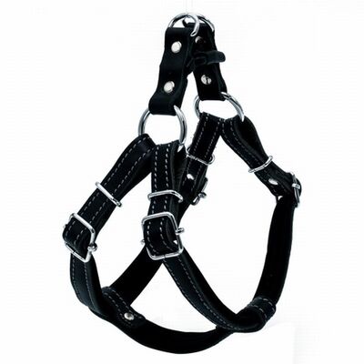 Doggie Ronin Black Leather Dog Harness for Comfort 45-55cm