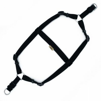 Doggie Ronin Woven Dog Harness Adjustable Black 2x55-65 cm