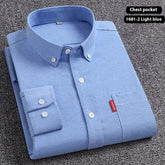 White Pure Cotton Oxford Woven Shirt for Men by Dropshipman, featuring a classic button-down design and casual fit.