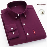 White pure cotton washed Oxford woven shirt for men by Dropshipman, featuring a classic button-down design and tailored fit.