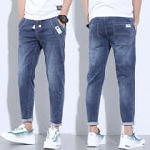 Light blue denim stretch casual men&