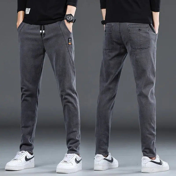 Light blue denim stretch casual men&