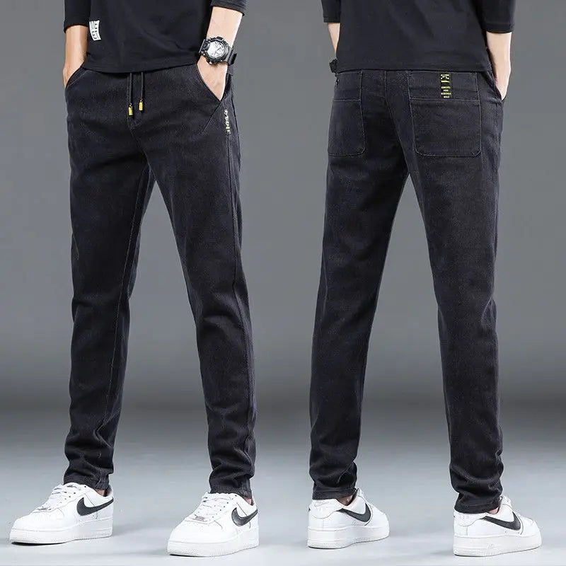 Light blue denim stretch casual men&