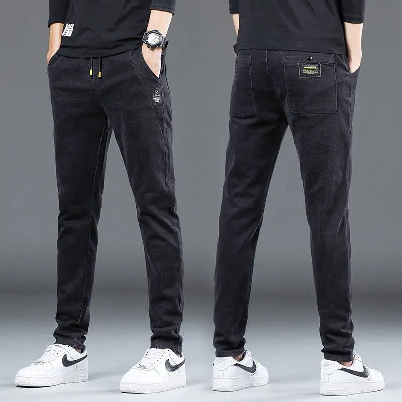 Light blue denim stretch casual men&