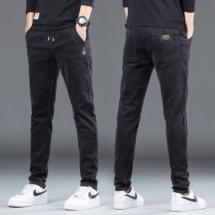 Light blue denim stretch casual men&