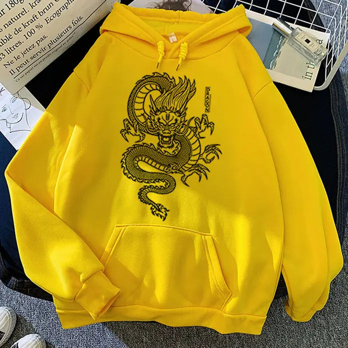 Light purple men's dragon hoodie featuring Chinese design by Dropshipman, with detailed dragon artwork on the front.