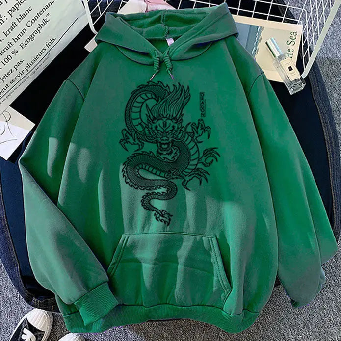 Light purple men's Dragon Hoodie with Chinese design from Dropshipman, featuring a detailed dragon graphic on the front.