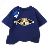 Apricot-colored T-shirt featuring a cartoon fun print for men and women, by Dropshipman.