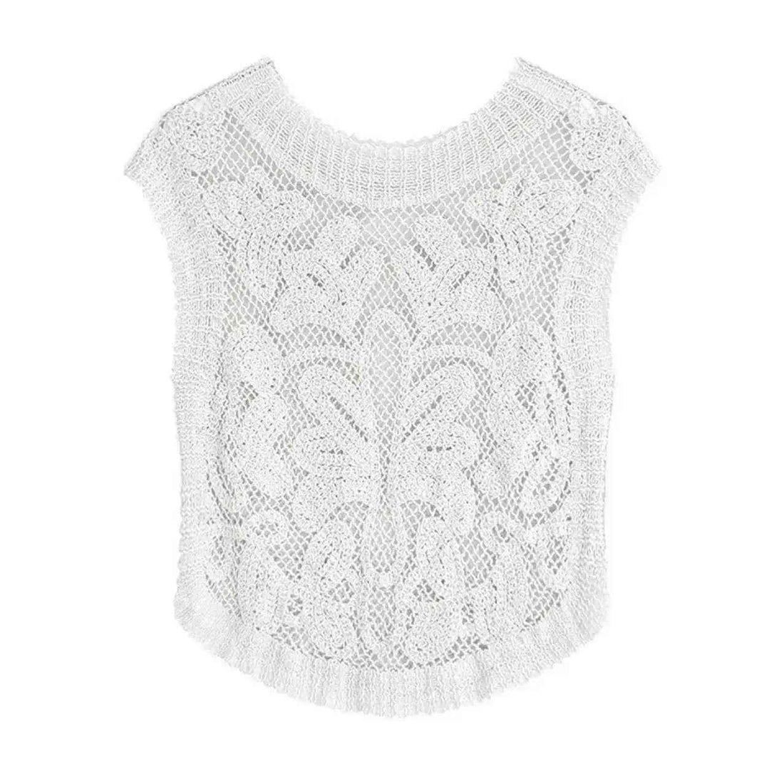 Hollow-out Knitted Casual Vest For Women