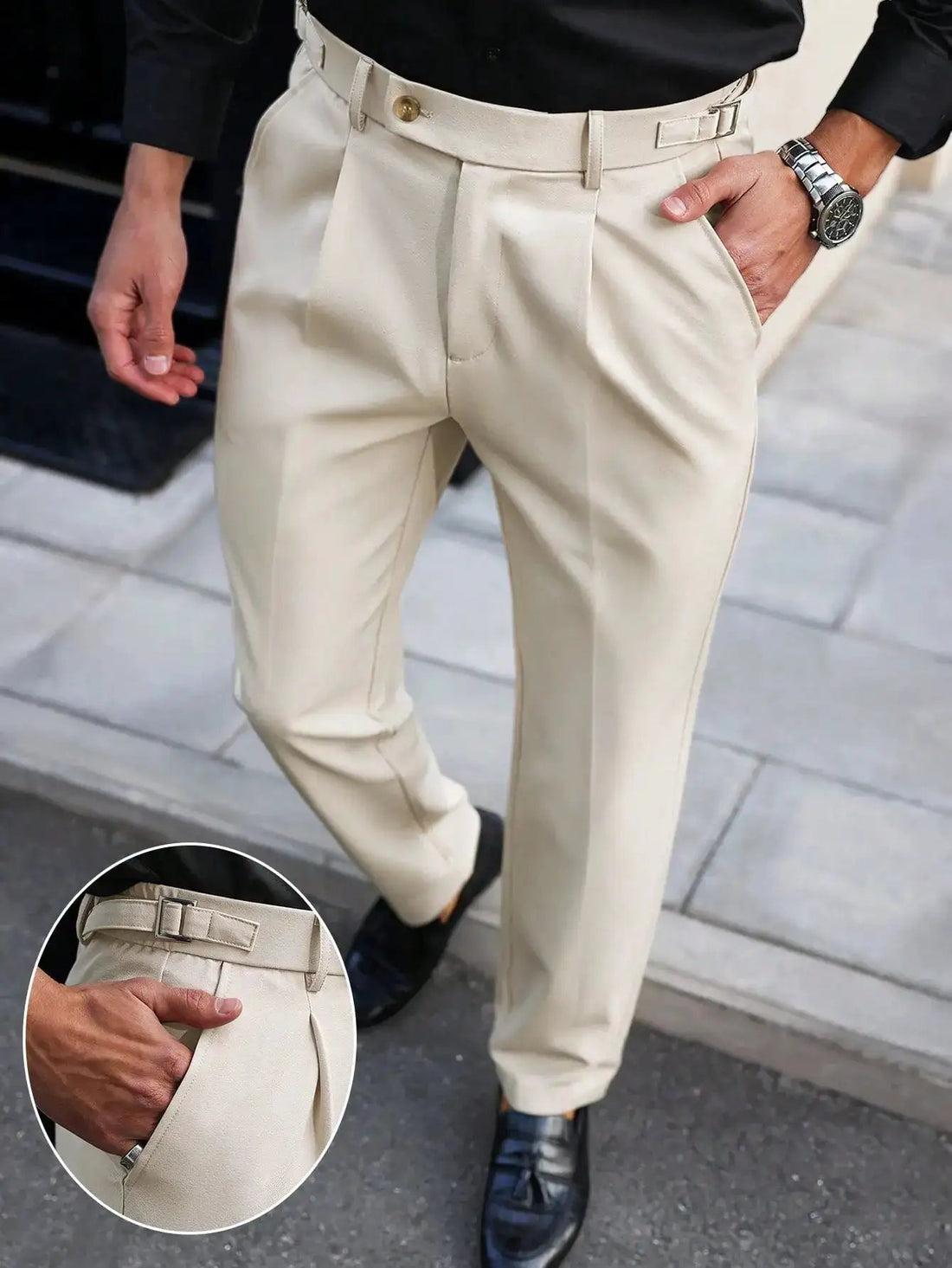 Mens American-style Straight-leg Business-casual Trousers by Dropshipman