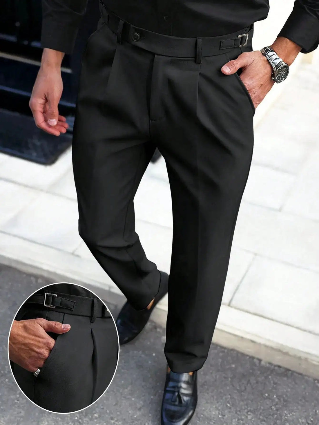 Mens American-style Straight-leg Business-casual Trousers by Dropshipman