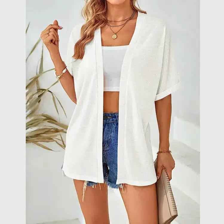 New Womens Casual Solid-color Tunic Blouse