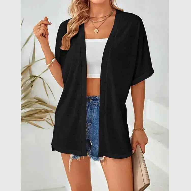 New Womens Casual Solid-color Tunic Blouse