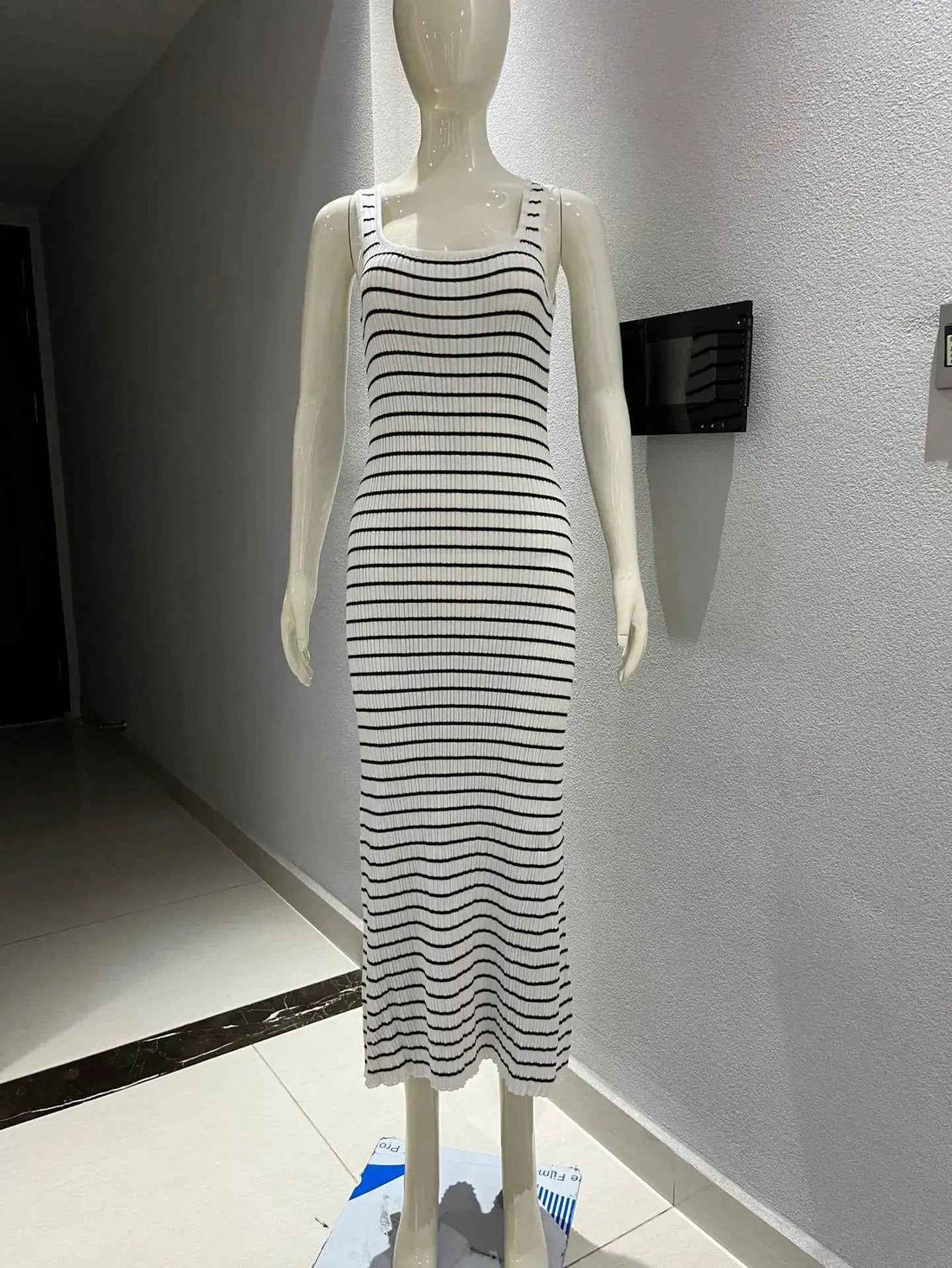 Striped Vest Long Dress Summer Womens
