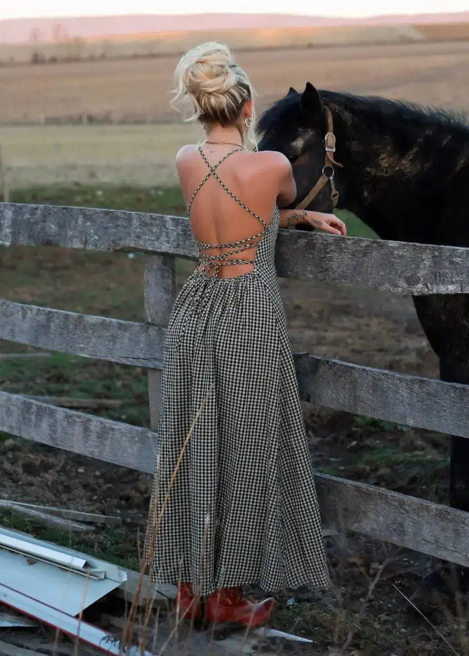 Homestead Gingham Dress by Dropshipman