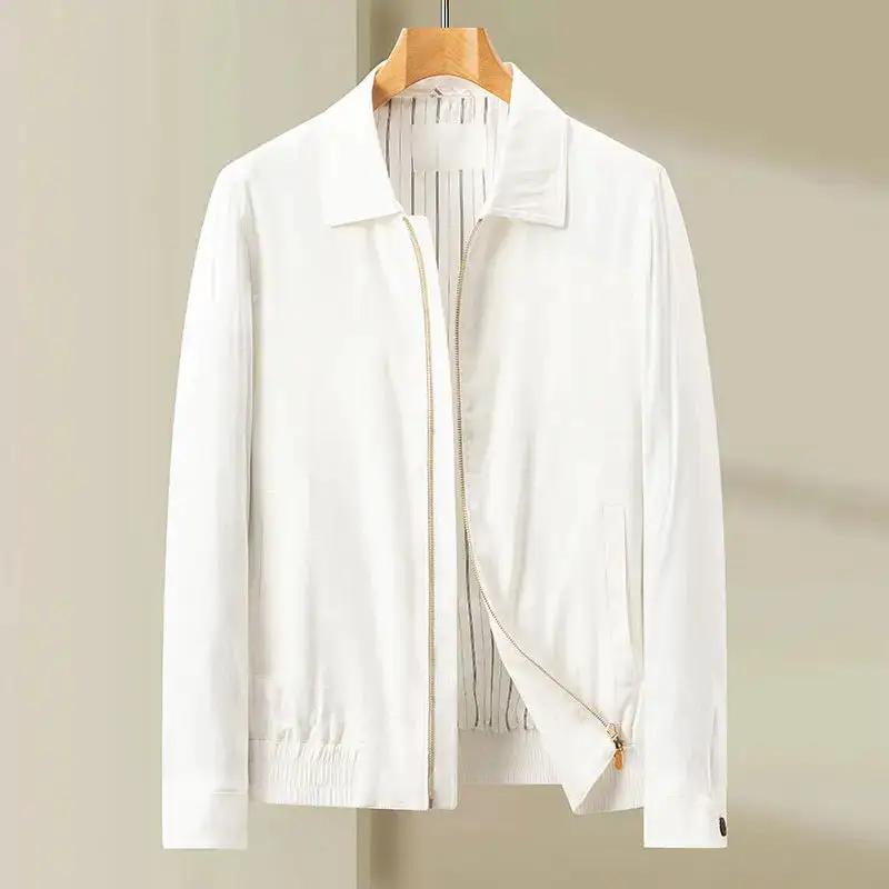 Linen Lapel Jacket Mens Coat by Dropshipman