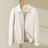 Beige linen lapel jacket for men by Dropshipman, stylish men&