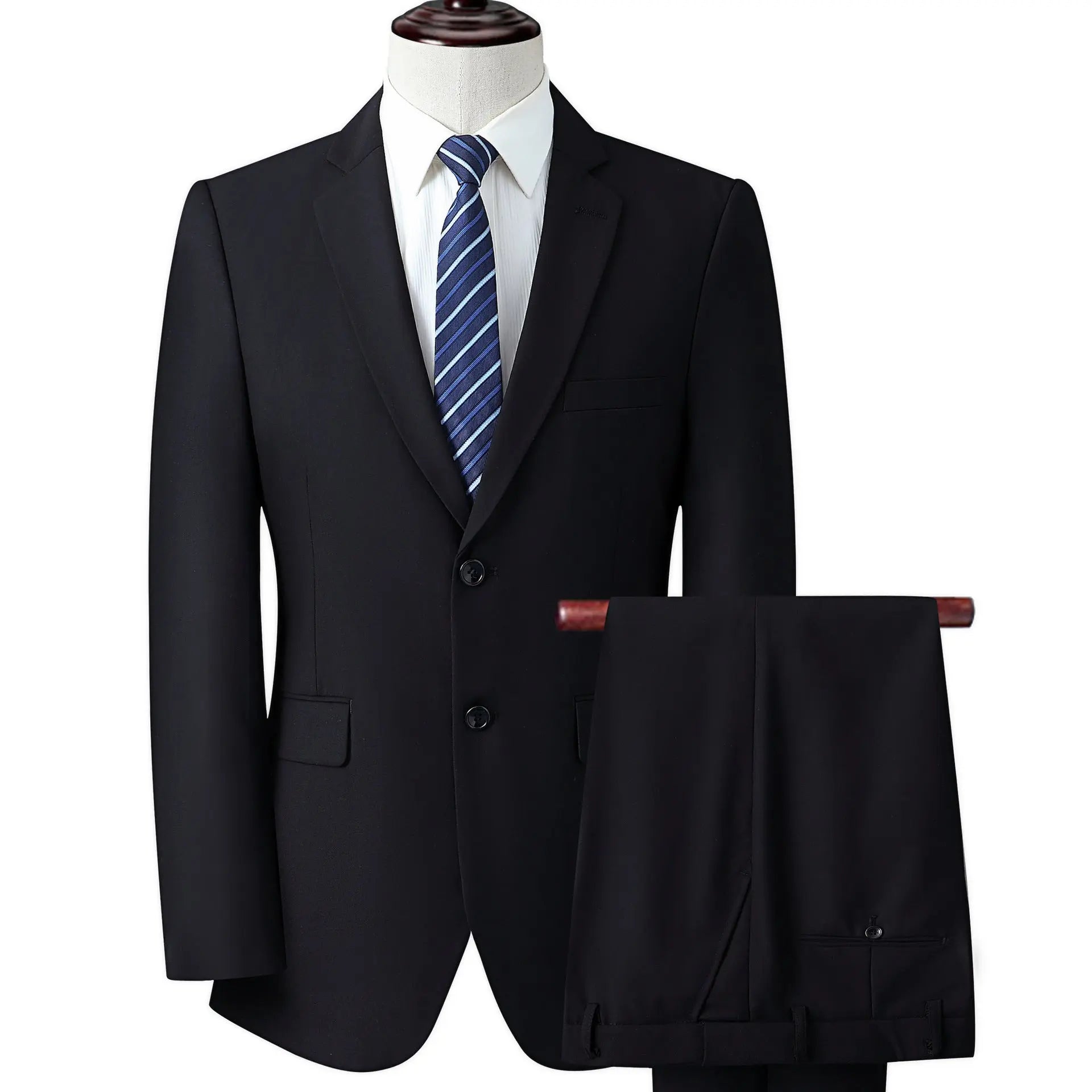 Black men's business suit coat by Dropshipman, formal wear with tailored fit and classic design for professional attire.