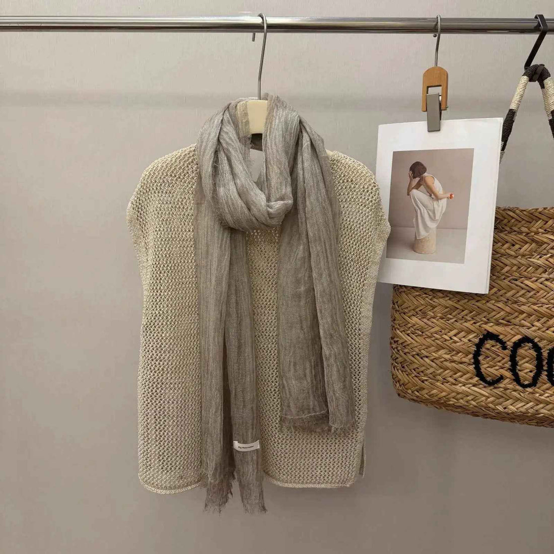 New-style Distressed Pleated Cotton-linen Warm Scarf