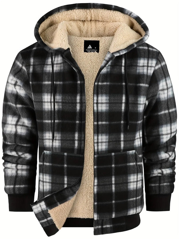 Black and white plaid men&