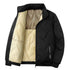 Black graphene-design cotton coat for men, featuring a thick fleece lining, casual winter jacket, warm and stylish men&