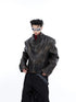 Black motorcycle coat stand collar men&