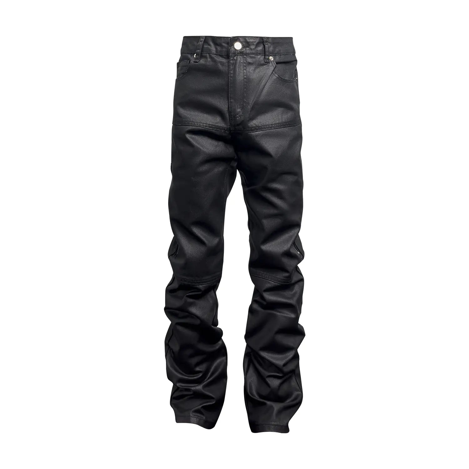 Black denim Roxed pants by Dropshipman featuring a designer zip detail and a stylish fit.