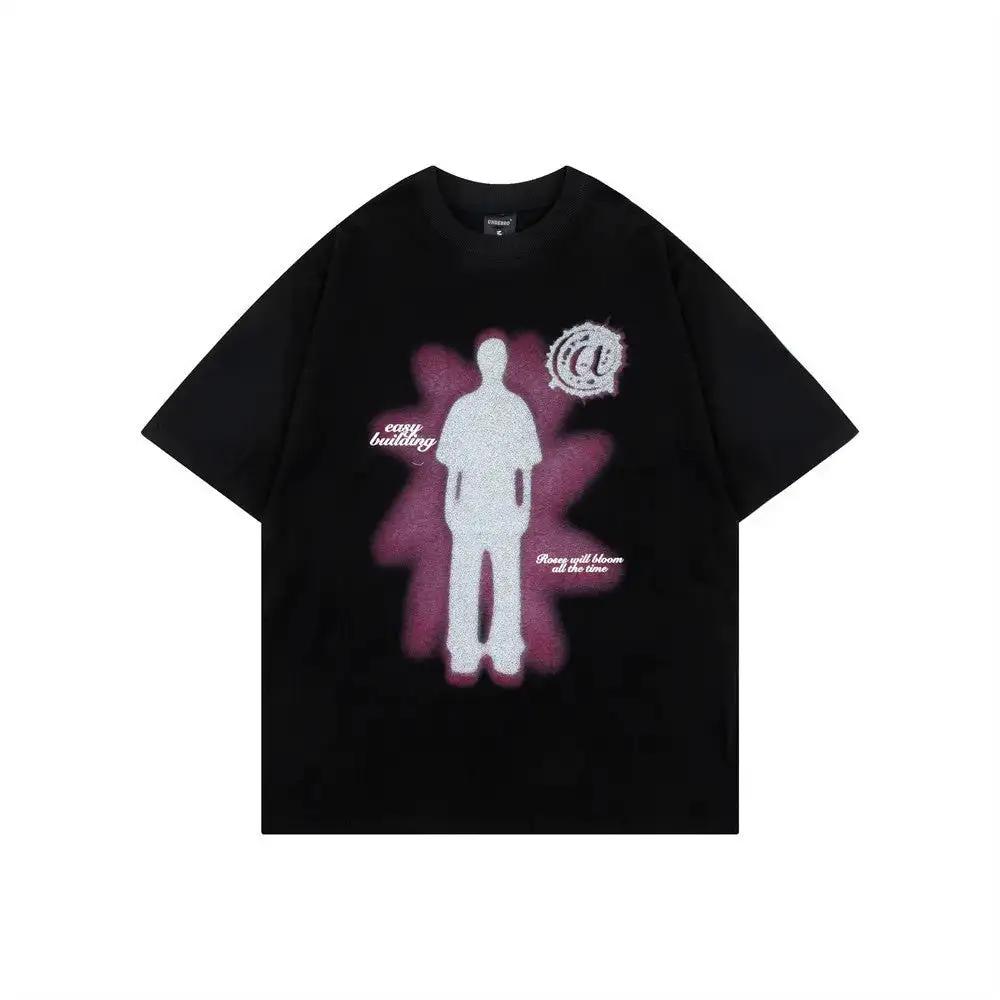 Human Shadow Print Short Sleeve Men Clothing Summer by Dropshipman