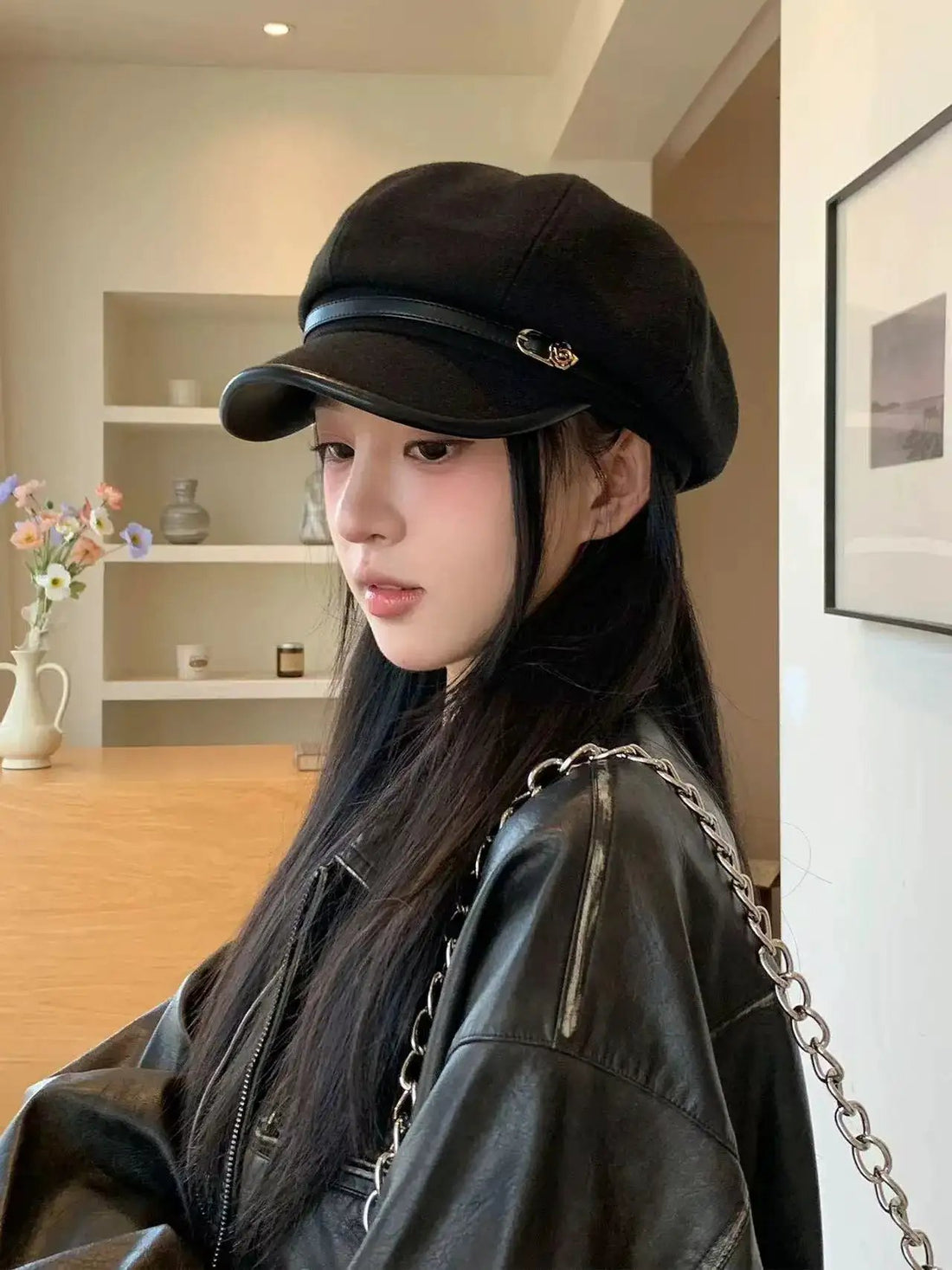 Japanese-style Retro Artistic Black Cap Beret by Dropshipman