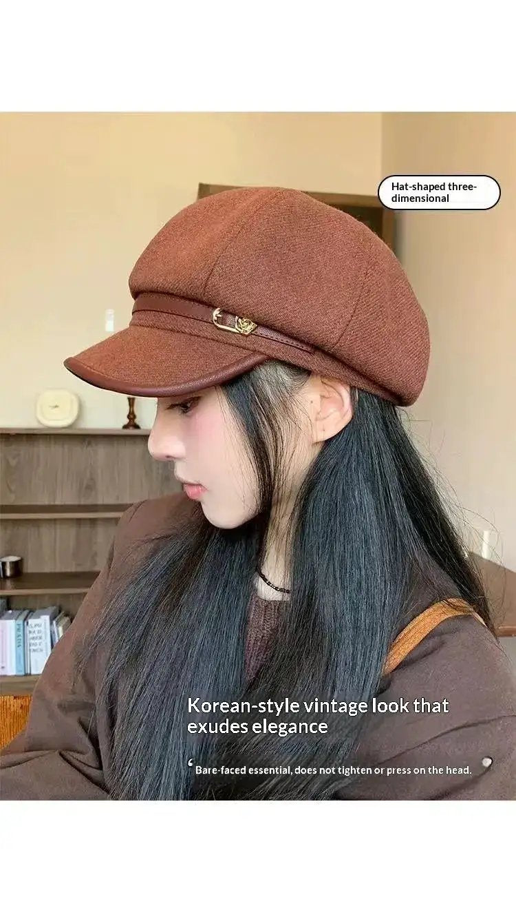 Japanese-style Retro Artistic Black Cap Beret by Dropshipman