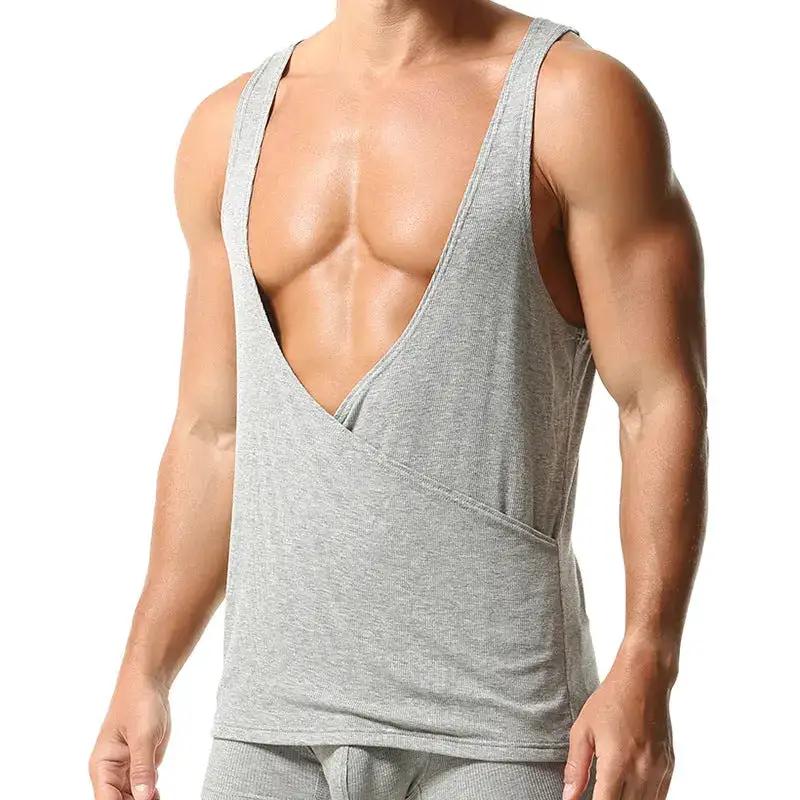 Black men's fitness suit sports base vest by Dropshipman, designed for active workouts and athletic performance.