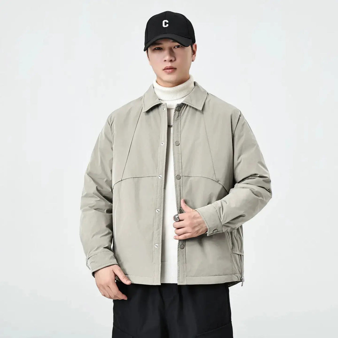 New Autumnwinter Mens Lapel Coatsimple And Warm by Dropshipman