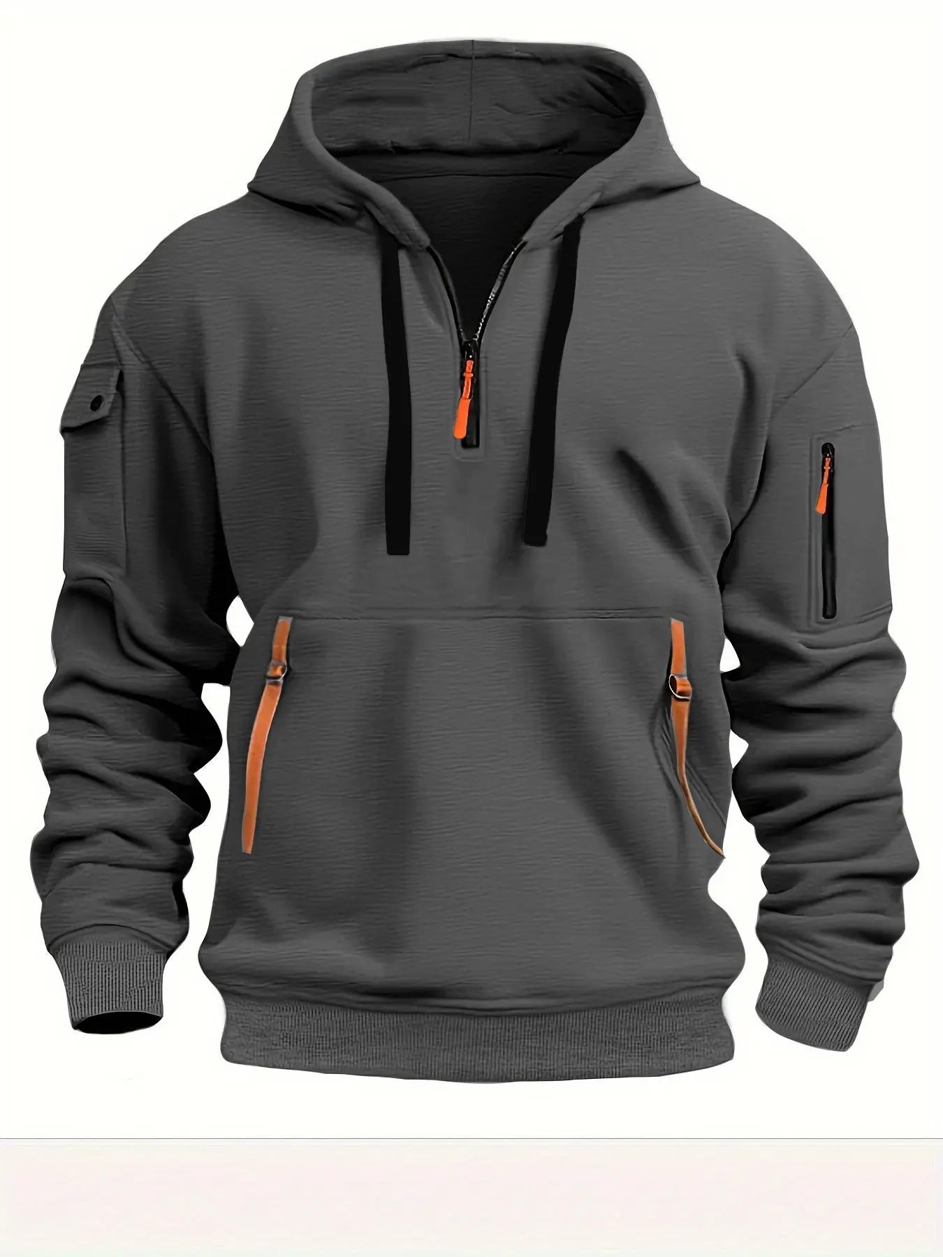 Black dropped shoulder hooded sweatshirt for men and women, plus size, loose fit, casual pullover by Dropshipman.