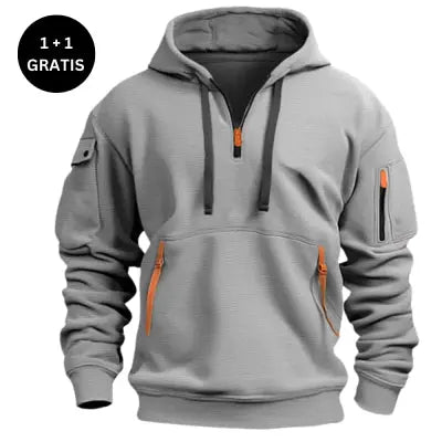 Black dropped shoulder hooded sweatshirt for men and women, plus size loose fit hoodie by Dropshipman.