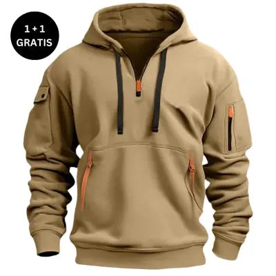 Black dropped shoulder hooded sweatshirt by Dropshipman, men's and women's plus size loose pullover with a casual fashion style.