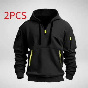 Black dropped shoulder hooded sweatshirt for men and women, plus size, loose fit, casual fashion pullover by Dropshipman.