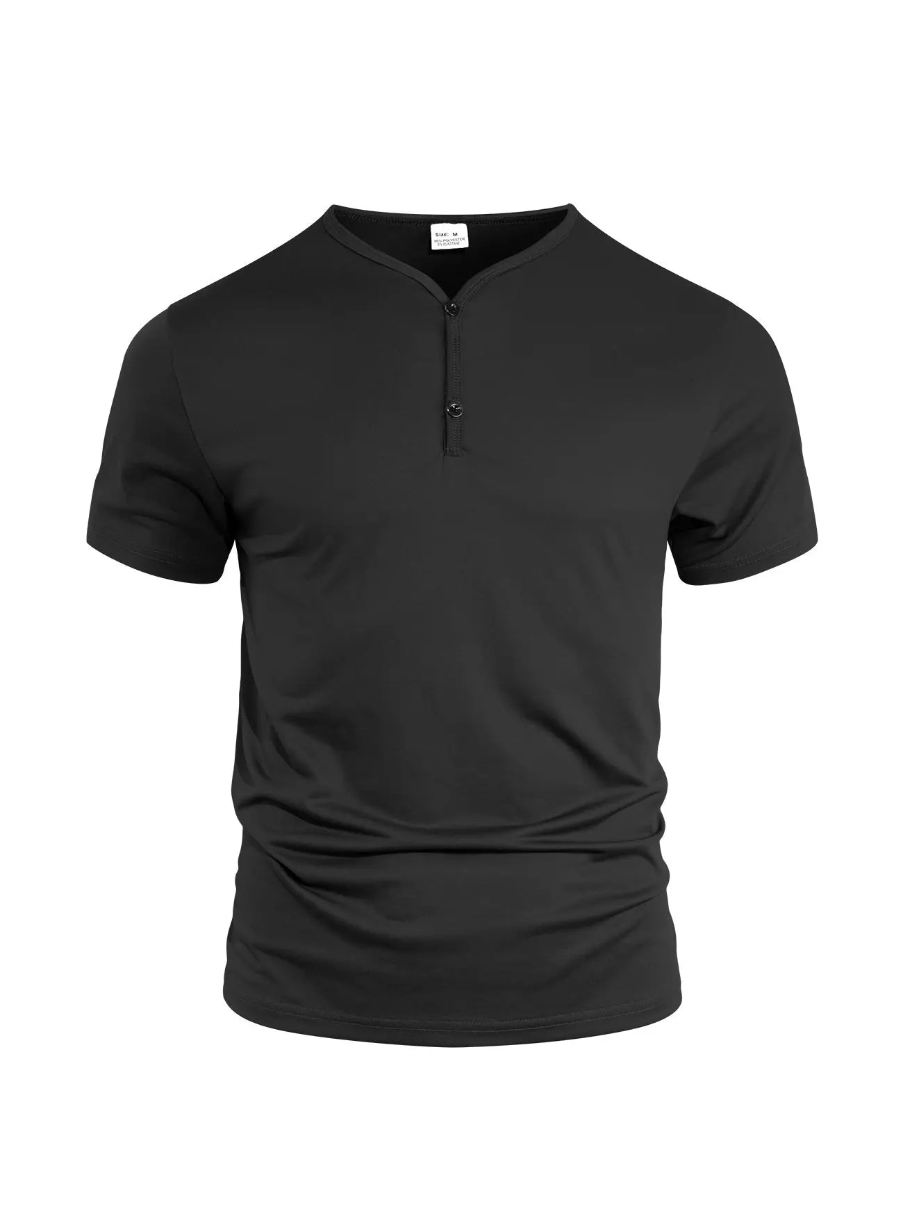 Black casual sporty lightweight short sleeve shirt by Dropshipman, designed for comfort and everyday wear.