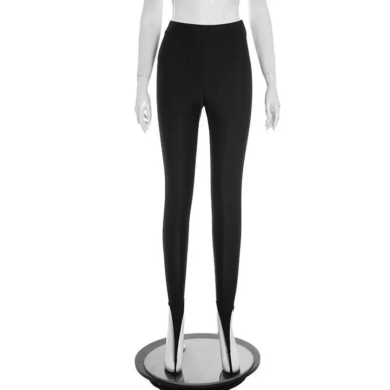 Elegant And Minimalist Fingerless Tight-fitting Long Casual Pants by Dropshipman