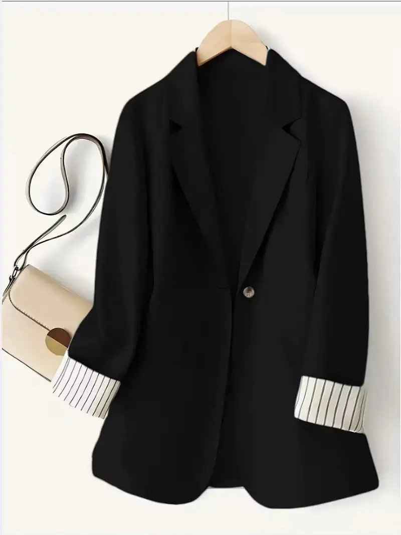 European And American Commuter Casual Solid-Color Blazer
