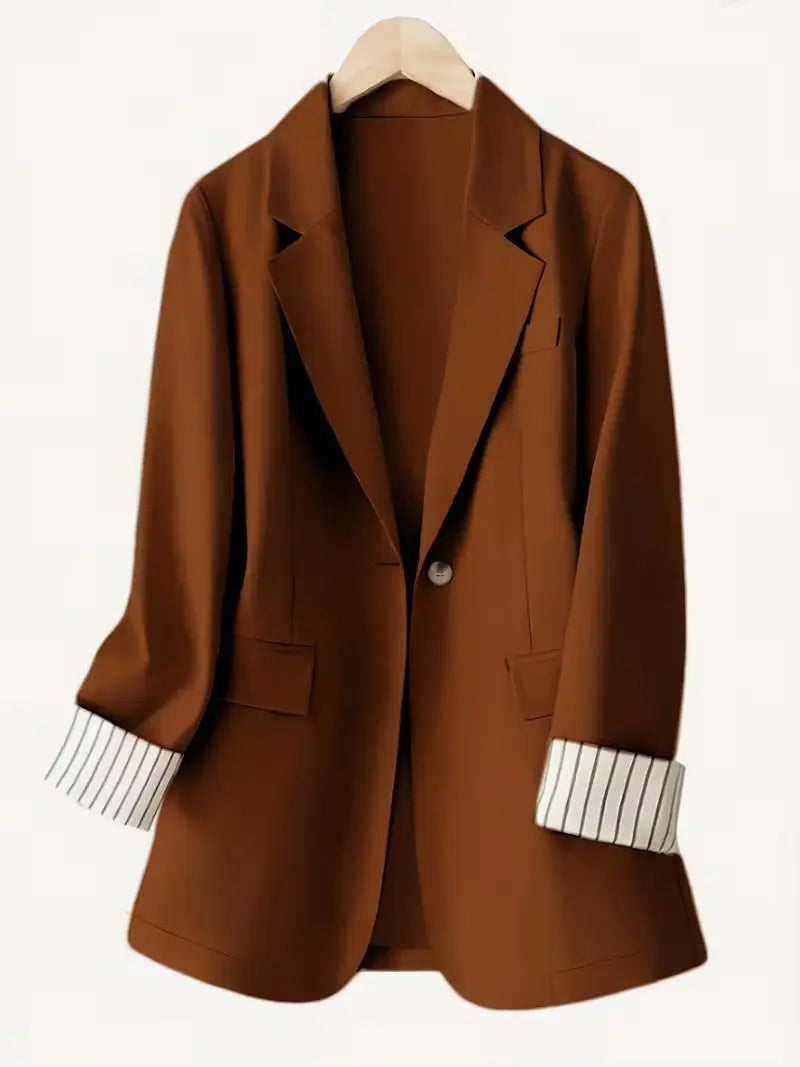 Black European and American commuter casual solid-color blazer by Dropshipman, tailored for a stylish, versatile look.