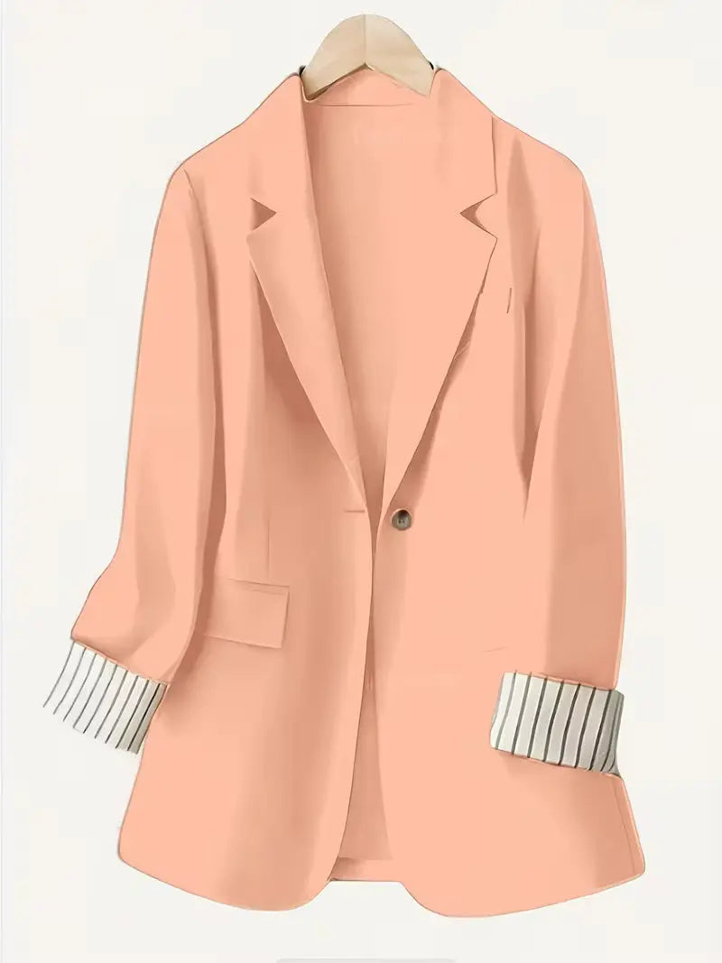 Black European and American commuter casual solid-color blazer by Dropshipman, tailored for a stylish, everyday look.